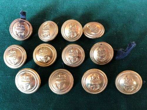 SA NAVY BUTTONS,USED PRE 2003-DIAMETER 22,5 MM- 12 IN TOTAL
