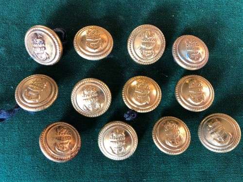 SA NAVY BUTTONS USED PRE 2003-DIAMETER 22,5 MM- 12 IN TOTAL