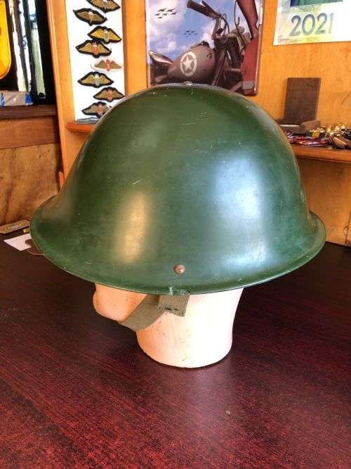 RHODESIA BSAP RIOT POLICE HELMET (DIFFERENT PATTERN)POSSIBLY EARLY OR LATE ISSUE-COMES WITH CHIN STR
