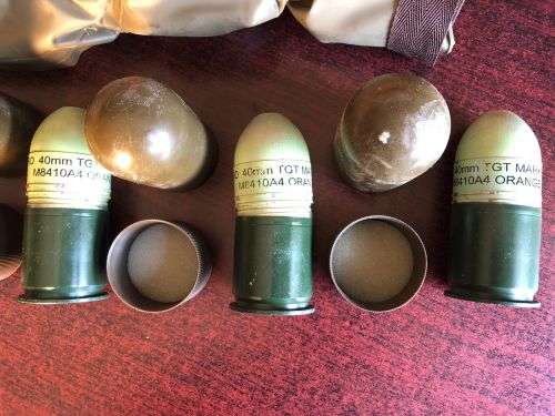 40 MM ORANGE TARGET MARKERS WITH SLING CARRY BAG- INERT