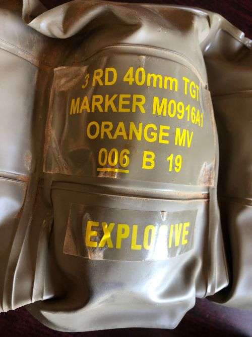 40 MM ORANGE TARGET MARKERS WITH SLING CARRY BAG- INERT