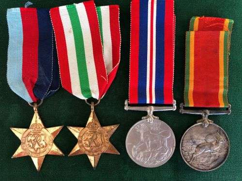 WW2 MEDAL GROUP OF 4 AWARDED TO 577314 G.J. PELTERET