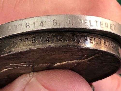 WW2 MEDAL GROUP OF 4 AWARDED TO 577314 G.J. PELTERET