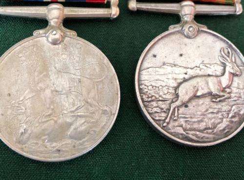 WW2 MEDAL PAIR AWARDED TO 596682 H. BRINK-THE AFRICA SERVICE MEDAL IS SILVER