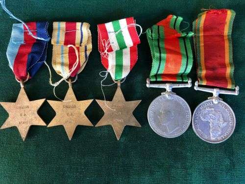 WW2 MEDAL GROUP OF 5 AWARDED TO C 165630 C.J. ADAMS