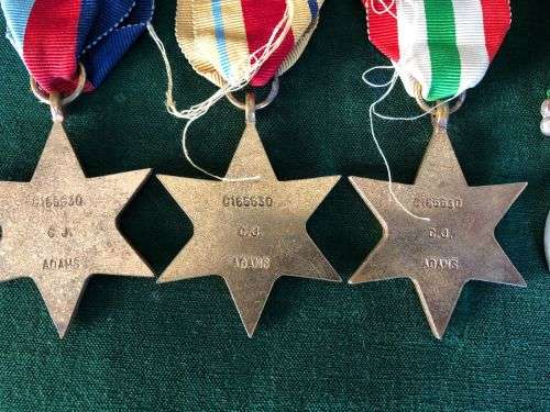 WW2 MEDAL GROUP OF 5 AWARDED TO C 165630 C.J. ADAMS