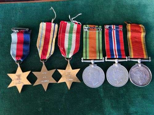 WW2 MEDAL GROUP OF 6 AWARDED TO 101184 A.H. GRADWELL