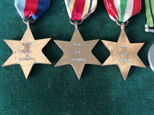 WW2 MEDAL GROUP OF 6 AWARDED TO 101184 A.H. GRADWELL