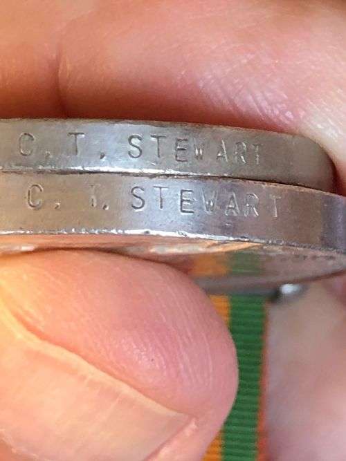 WW2 MEDAL GROUP OF 5 AWARDED TO 95941 C.T. STEWART-THE AFRICA STAR COMES WITH A NORTH AFRICA 1942-43