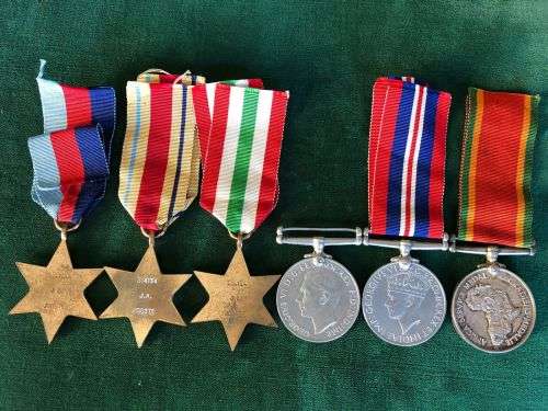WW2 MEDAL GROUP OF 5 AWARDED TO 314134 J.A. JOOSTE