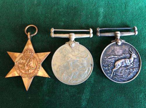 WW2 MEDAL GROUP OF 3 (COMES WITH SILVER AFRICA SERVICE MEDAL)AWARDED TO 83556 W. ROBSON