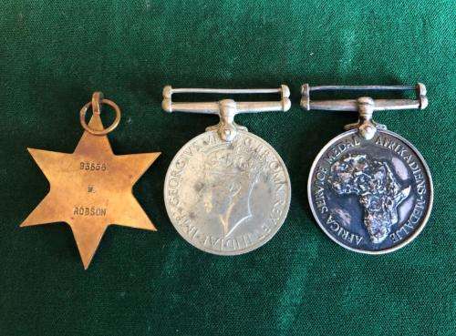 WW2 MEDAL GROUP OF 3 (COMES WITH SILVER AFRICA SERVICE MEDAL)AWARDED TO 83556 W. ROBSON