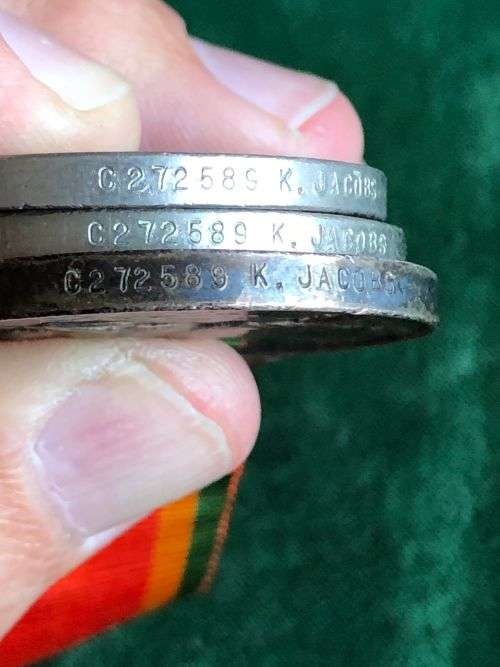 WW2 MEDAL GROUP OF 5 AWARDED C 272589 K. JACOBS