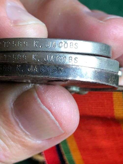 WW2 MEDAL GROUP OF 5 AWARDED C 272589 K. JACOBS