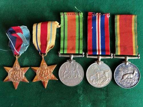 WW2 MEDAL GROUP OF 5 AWARDED TO 296712 S.F. MANN