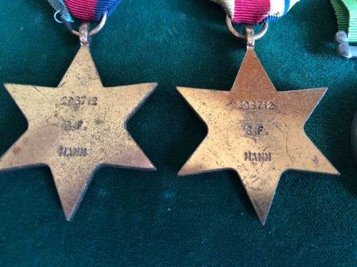 WW2 MEDAL GROUP OF 5 AWARDED TO 296712 S.F. MANN