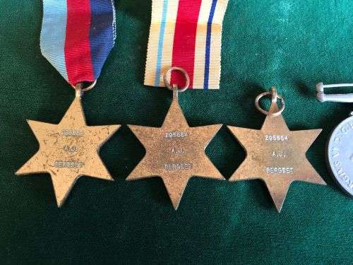 WW2 MEDAL GROUP OF 6  AWARDED TO 295554 A.J. BERGSET