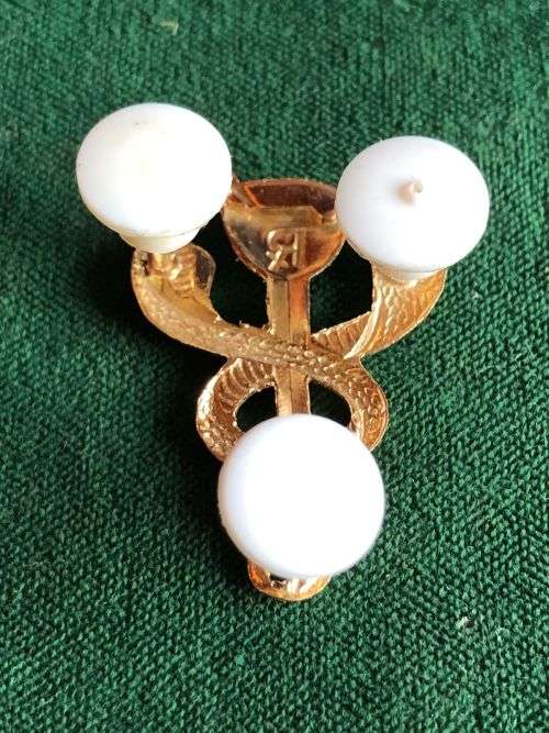SA MEDICAL SERVICES BI METAL, PHARMACIST`S BREAST BADGE- 3 PINS