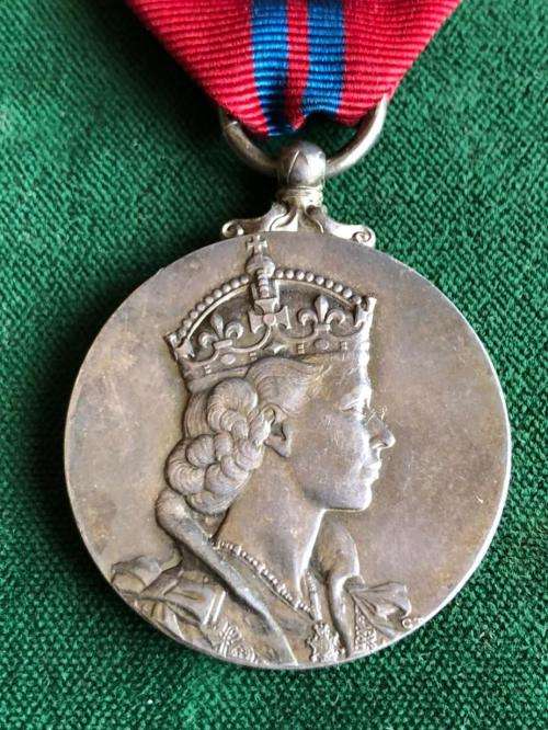 FULL SIZE SILVER 1953 CORONATION MEDAL