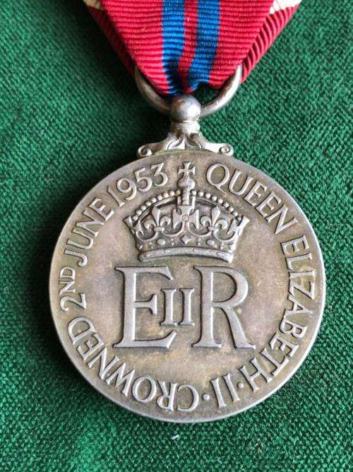 FULL SIZE SILVER 1953 CORONATION MEDAL