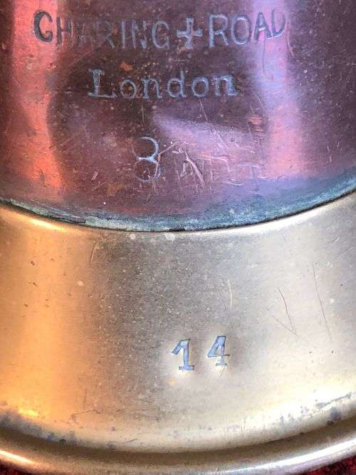 HENRY POTTER and CO MAKERS-ORIGINAL COPPER BUGLE-WITH MILITARY MARKINGS-COMPLETE WITH MOUTH PIECE