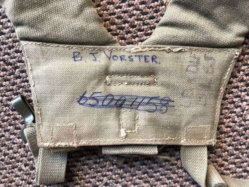 RHODESIA PATTERN 64 WEBBING-YOKE PADDED ON SHOULDER STRAPS-COMPLETE WITH ALL RINGS AND CLIPS-MAKER S