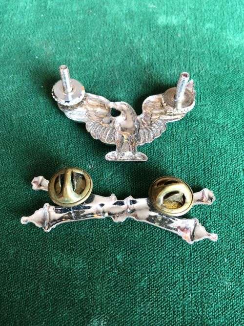 TRANSVAAL STATE ARTILLERY CHROME BERET BADGE-WORN FROM 1970`S-LUGS + PINS INTACT