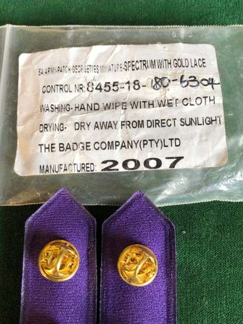 SA ARMY GORGET PATCH SET-MESS DRESS