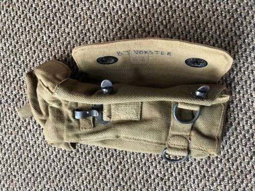 RHODESIA PATTERN 64 AMMO OR RADIO POUCH-MAKERS LABELLED AND DATED