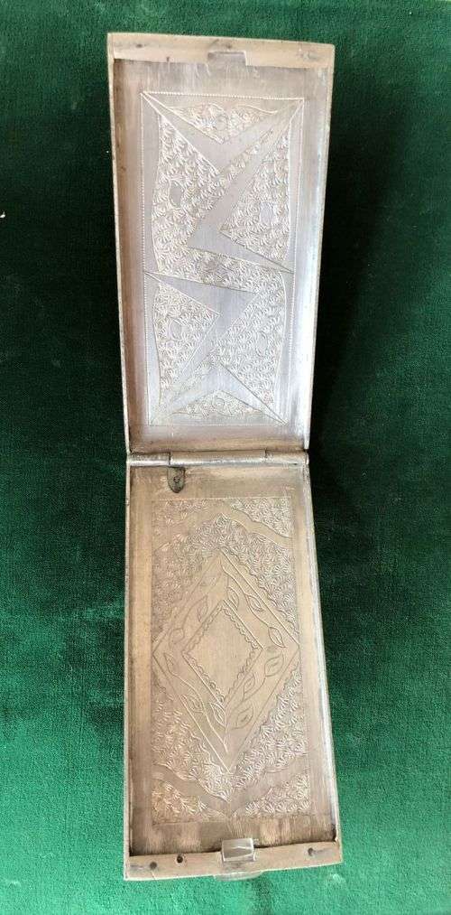 SAAF POW CIGARETTE HOLDER MADE FROM AIROPLANE ALUMINIUM-MEASURES 15X7,5 CM-THE CLOSING CLIP IN GOOD