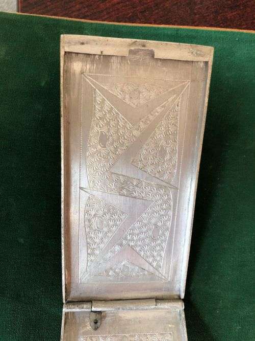 SAAF POW CIGARETTE HOLDER MADE FROM AIROPLANE ALUMINIUM-MEASURES 15X7,5 CM-THE CLOSING CLIP IN GOOD