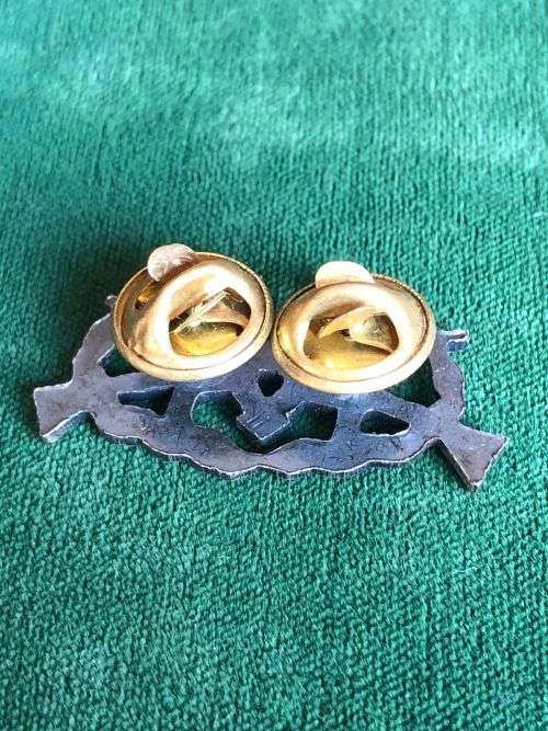 SWA SHARPSHOOTER-OXIDISED SILVER PROFICIENCY BREAST BADGE-APPROVED IN 1985- 2 PINS