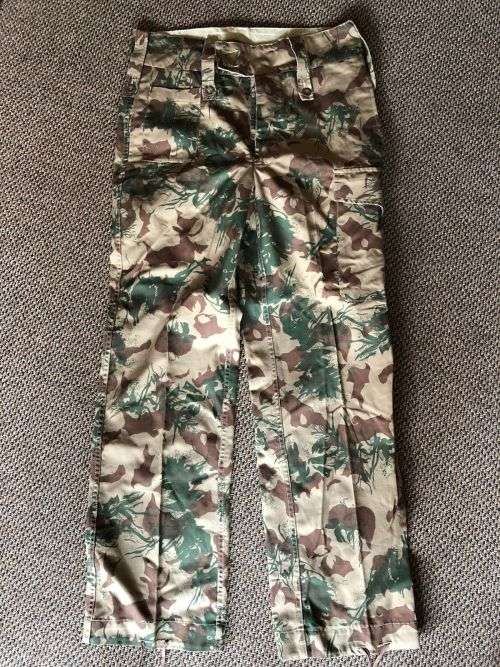POLICE TASK FORCE-2ND PATTERN CAMO TROUSERS-SIZE 32- PIPE LENGTH 75 CM -GOOD CONDITION-LABELLED