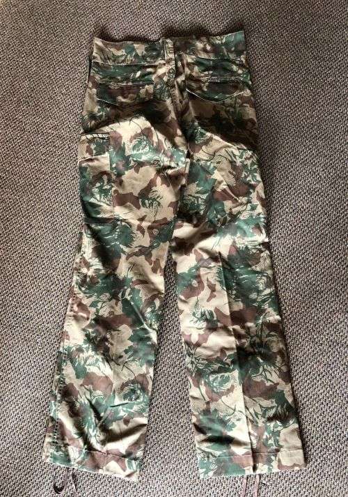 POLICE TASK FORCE-2ND PATTERN CAMO TROUSERS-SIZE 32- PIPE LENGTH 75 CM -GOOD CONDITION-LABELLED