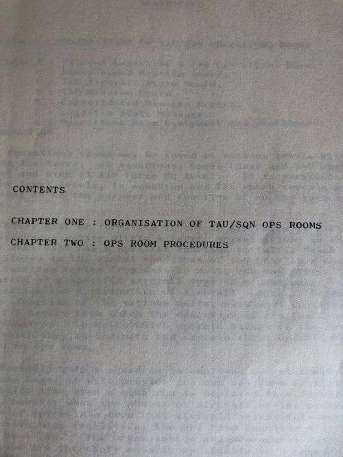 SOUTH AFRICAN AIR FORCE COLLEGE-OPS ROOM PROCEDURES