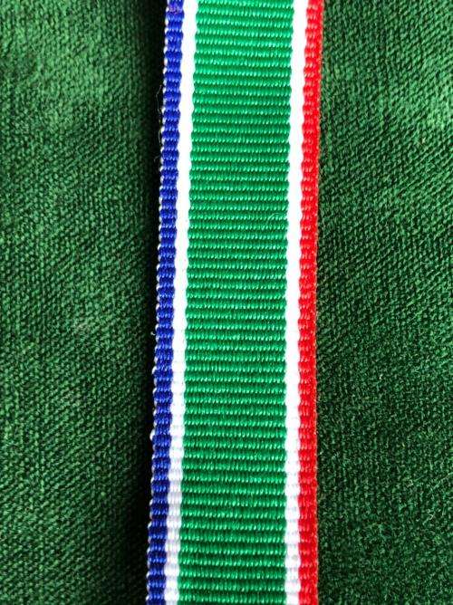 MINIATURE 10 YEAR LONG SERVICE AWARD RIBBON- SOLD IN LENGTH OF 15 CM