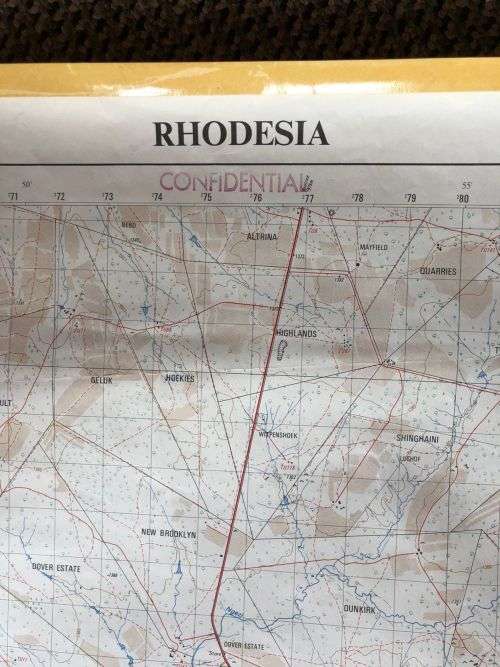 RHODESIAN MAP 1:50 000 SCALE OF THE FEATHERSTONE AREA-MEASURES 84X60 CM