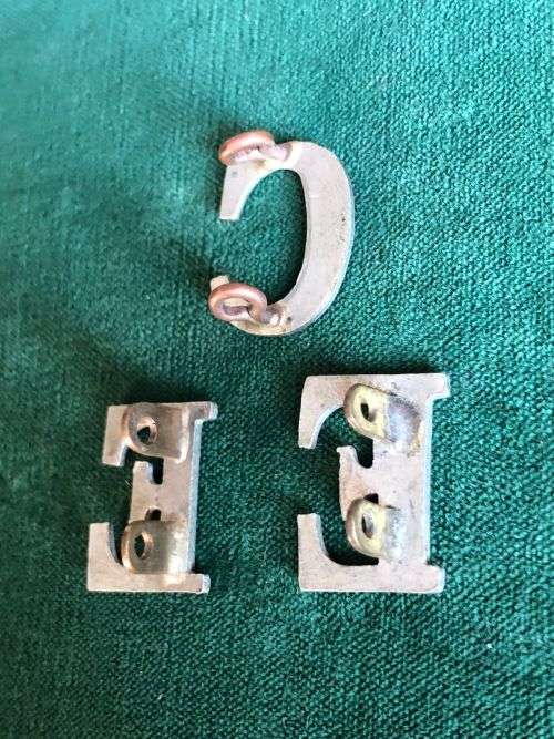 EARLY WHITE METAL NUMERALS-MEASURES 20 MM-2 LUGS - 3 SOLD TOGETHER