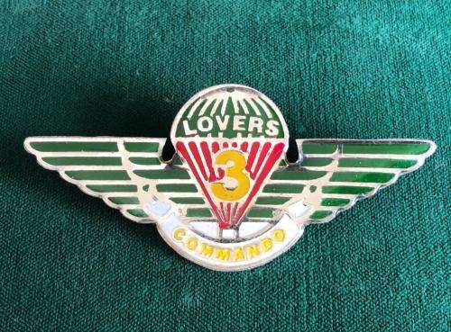 RHODESIAN LIGHT INFANTRY 3 LOVERS COMMANDO ASSOCIATION LAPEL BADGE- 2 PINS-MEASURES 70MM