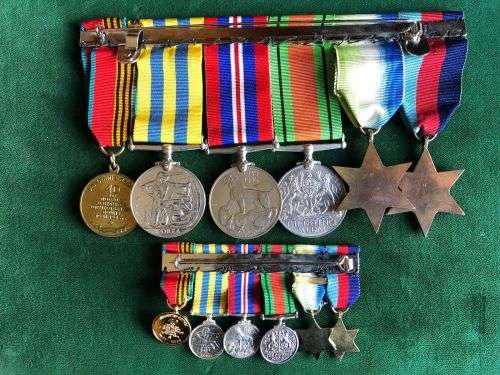 FULL SIZE WITH MINIATURES WW2 WITH KOREA MEDAL GROUP(1951) THE KOREA MEDAL NAMED TO BUCK S.P. PMX 80