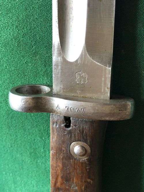M1895 BAYONET FOR CHILEAN ARMY FOR THE 7MM 1895 MAUSERS MADE BETWEEN 1895 AND 1901