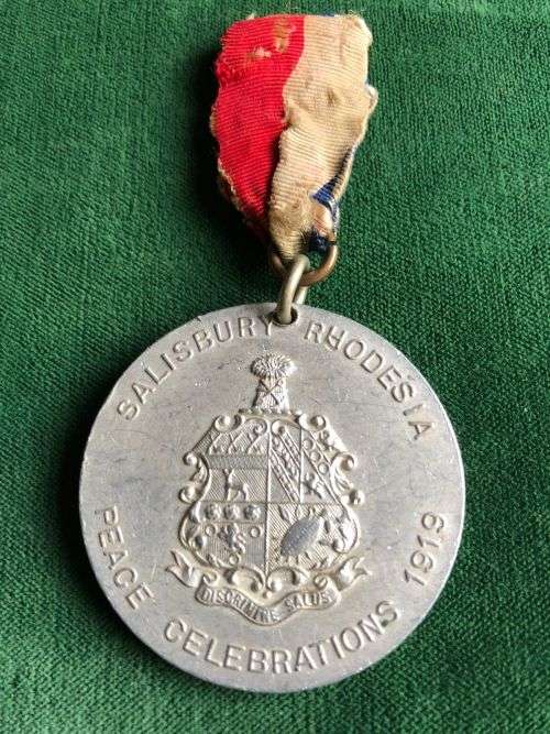 SALISBURY RHODESIA 1919 PEACE CELEBRATIONS MEDALLION-DIAMETER 45 MM