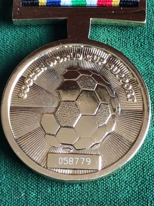 SOCCER WORLD CUP SUPPORT MEDAL NUMBERED