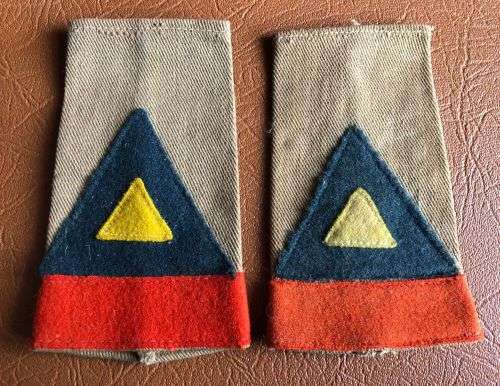 SA ARMOURED DIVISION SLIP ON RANK PAIR-WORN 1943-1946