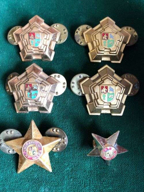 GILT OFFICERS RANKS -6 SOLD TOGETHER-WORN 1960`S-70`S
