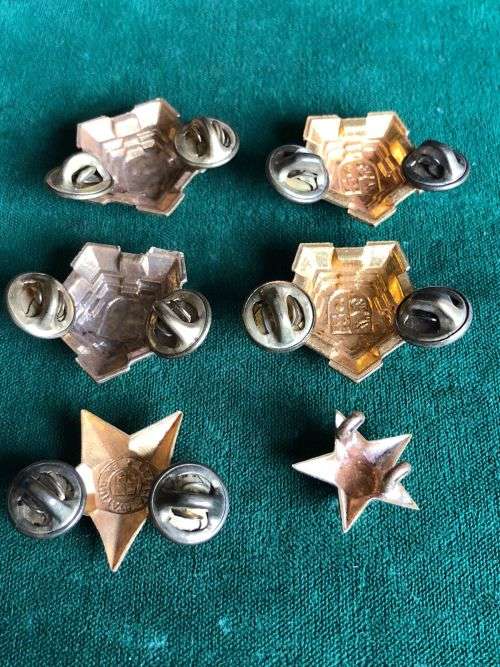 GILT OFFICERS RANKS -6 SOLD TOGETHER-WORN 1960`S-70`S