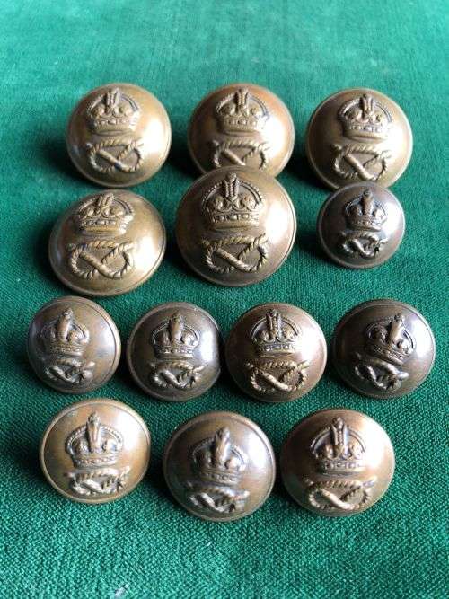 THE SOUTH STAFFORDSHIRE REGIMENT TUNIC BUTTONS- 13 IN TOTAL-SOLD TOGETHER-WORN 1885-1958-DIAMETER 26