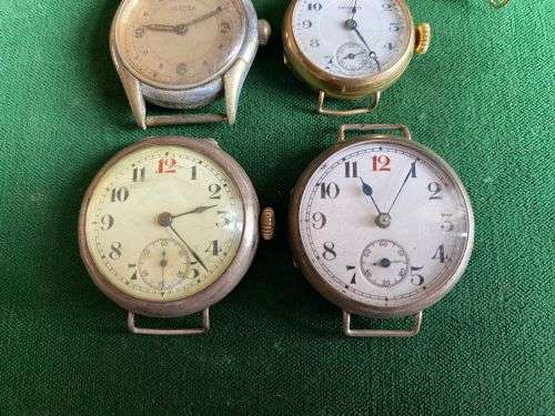 SELECTION OF 5 VINTAGE WATCHES-SOLD TOGETHER-AS IS- MECHANISMS STILL INSIDE CASINGS