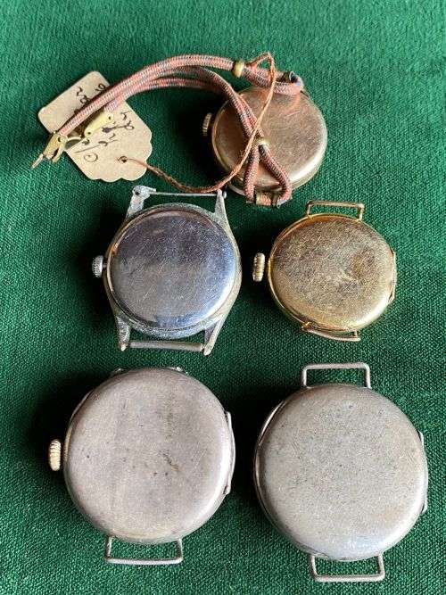 SELECTION OF 5 VINTAGE WATCHES-SOLD TOGETHER-AS IS- MECHANISMS STILL INSIDE CASINGS