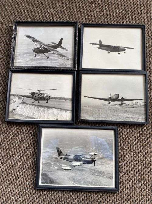 5X FRAMED PICTURES FROM THE RHODESIAN AIR FORCE-ORIGINAL WAR PERIOD ITEMS-MEASURES 18X24 CM